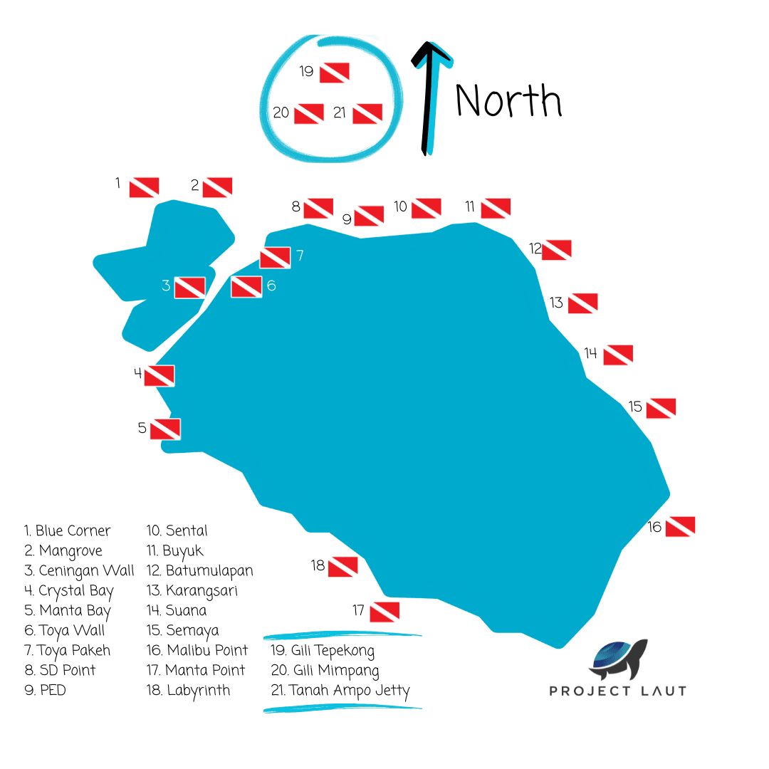 Dive sites in Nusa Penida